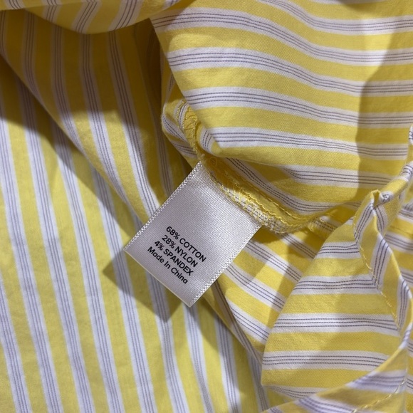 Evereve Yellow White Striped Button Down Top - Picture 8 of 8